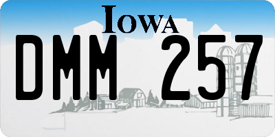 IA license plate DMM257