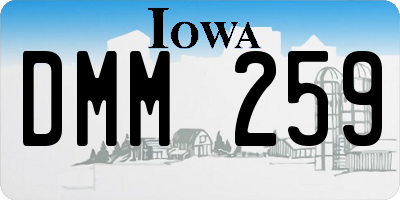 IA license plate DMM259