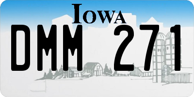 IA license plate DMM271