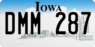 IA license plate DMM287