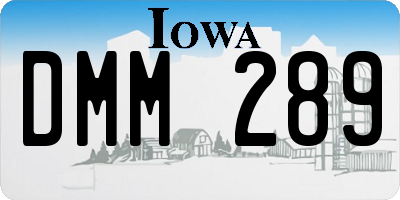 IA license plate DMM289