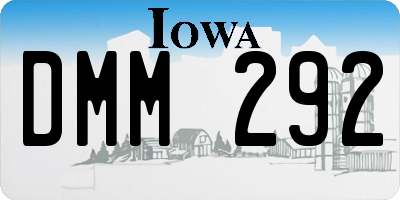 IA license plate DMM292