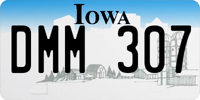 IA license plate DMM307