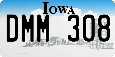 IA license plate DMM308