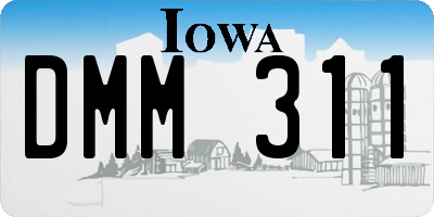 IA license plate DMM311