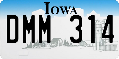 IA license plate DMM314