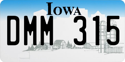 IA license plate DMM315