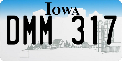 IA license plate DMM317