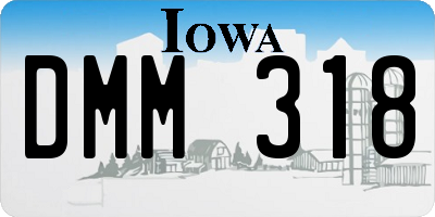 IA license plate DMM318