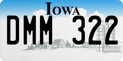 IA license plate DMM322