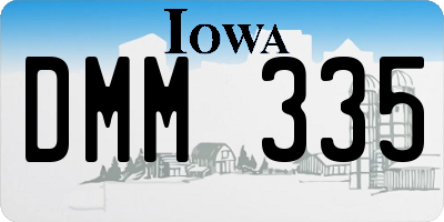 IA license plate DMM335