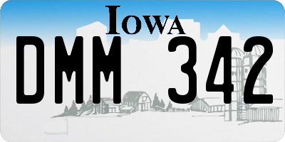 IA license plate DMM342