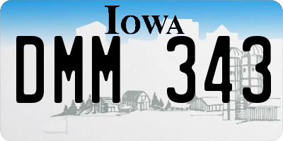 IA license plate DMM343