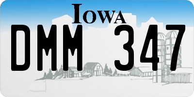 IA license plate DMM347