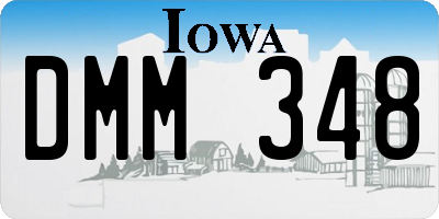 IA license plate DMM348