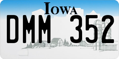 IA license plate DMM352
