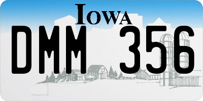 IA license plate DMM356
