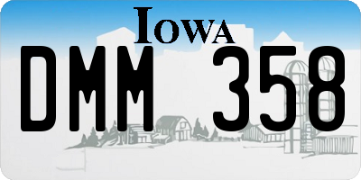 IA license plate DMM358