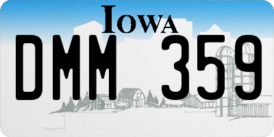 IA license plate DMM359