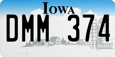 IA license plate DMM374