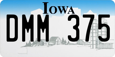 IA license plate DMM375