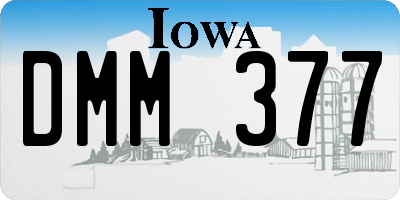 IA license plate DMM377