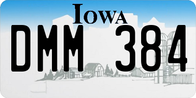 IA license plate DMM384