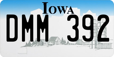IA license plate DMM392