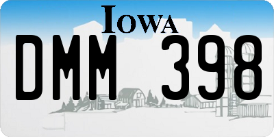 IA license plate DMM398