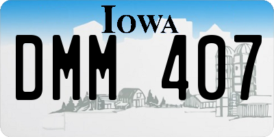 IA license plate DMM407
