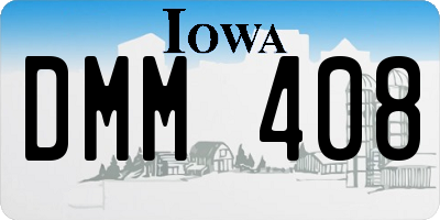 IA license plate DMM408