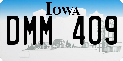 IA license plate DMM409