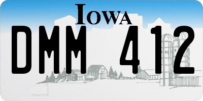IA license plate DMM412