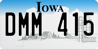 IA license plate DMM415