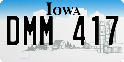 IA license plate DMM417