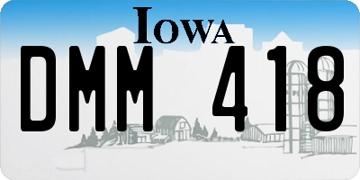 IA license plate DMM418