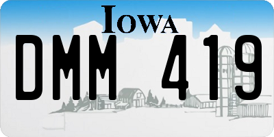IA license plate DMM419