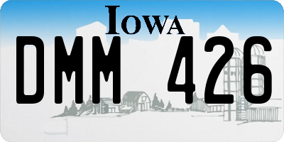 IA license plate DMM426