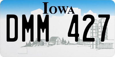 IA license plate DMM427