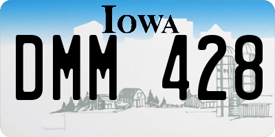 IA license plate DMM428