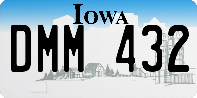 IA license plate DMM432