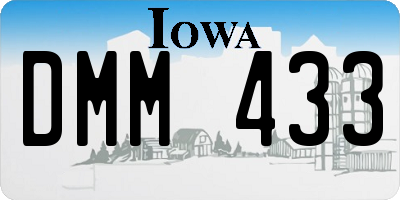 IA license plate DMM433