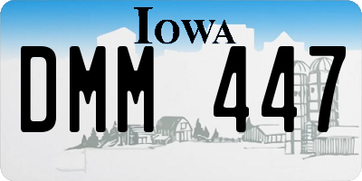 IA license plate DMM447