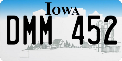 IA license plate DMM452