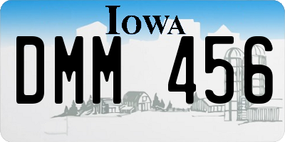 IA license plate DMM456