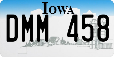 IA license plate DMM458