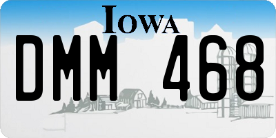 IA license plate DMM468