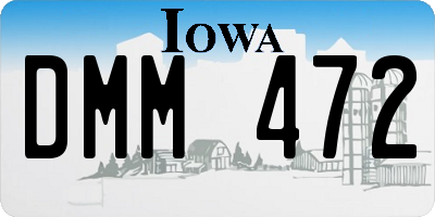 IA license plate DMM472