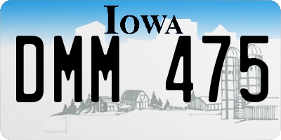 IA license plate DMM475