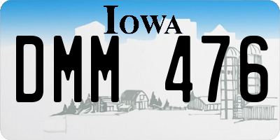 IA license plate DMM476